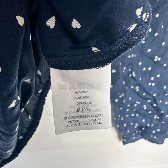 MADEWELL Navy Heart Faux Wrap Silk Top - Picture 6 of 9